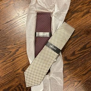NWT and box: 2 DKNY silk ties
